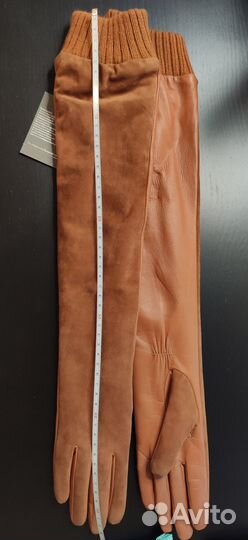 Перчатки кожаные женские длинные