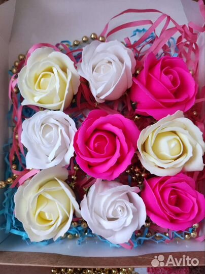 Подарок, мыльные розы