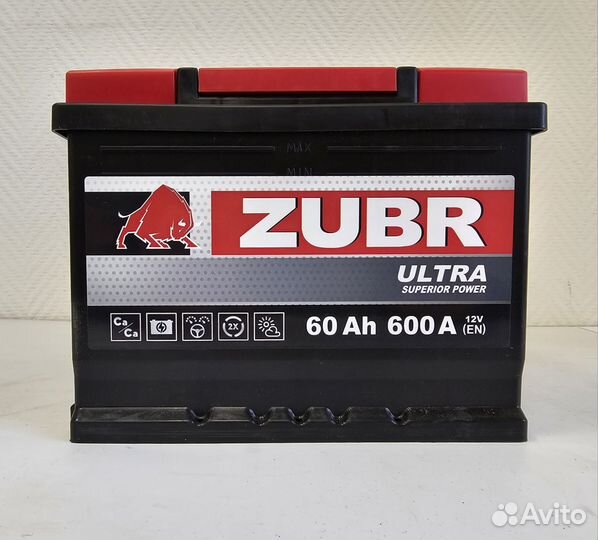 Zubr 60Ач 600А. Магазин. Гарантия