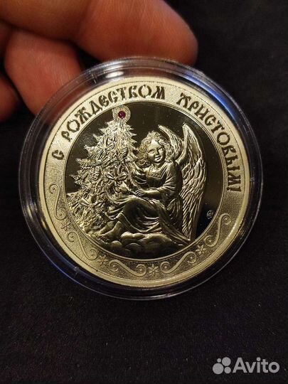 Медаль жетон с Рождеством и Новым годом