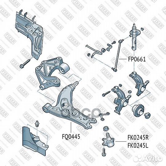 Тяга пер.стабил.лев.,прав.audi A2 03/ VW polo