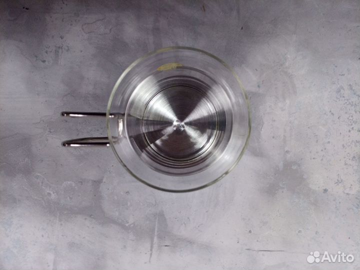 Подстаканник со стаканом из жаропрочного стекла