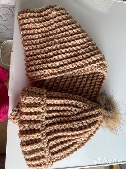 Комплект шапка и снуд женский ручная работа