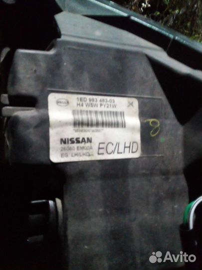 Фара передняя левая nissan tiida