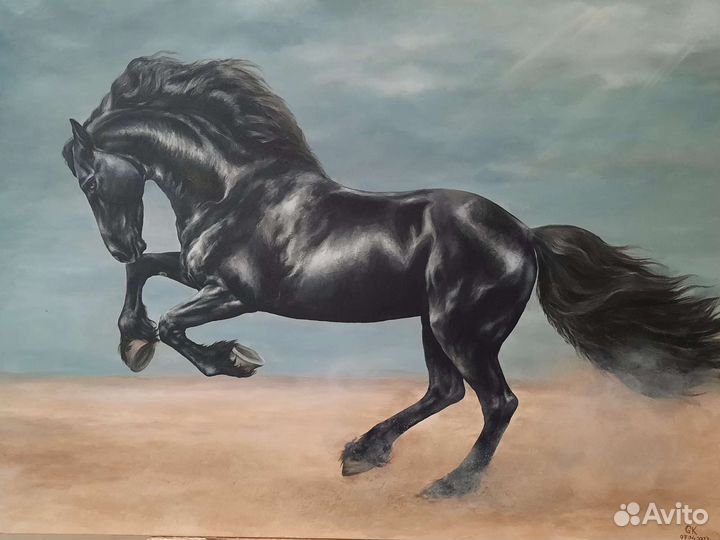 Лошадь Картина на холсте большая