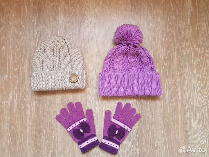 Шапки и перчатки д/д р.50-54 шерсть 3 предм