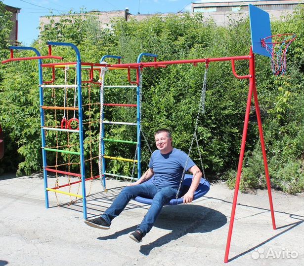 Уличный игровой комплекс plastep микро 3 с сеткой