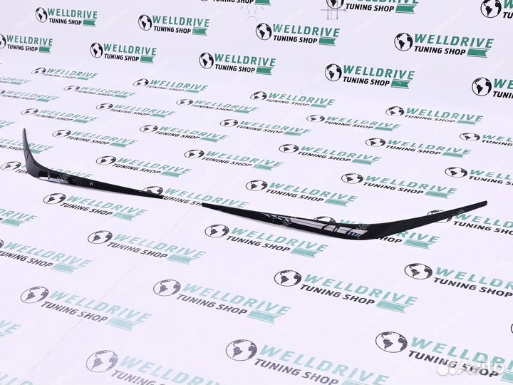 Реснички на фары BMW 5 G60 черные