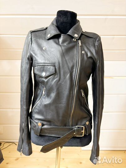 Кожаная куртка косуха pull and bear