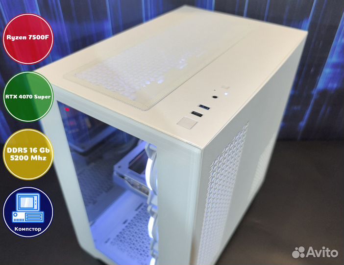 Сборка мощного пк AMD7500F-RTX4070SUP-16DDR5-WTV9014