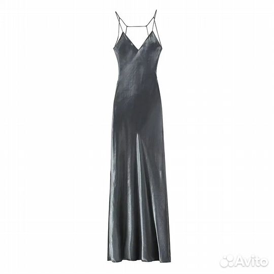 Платье металлик с открытой спиной