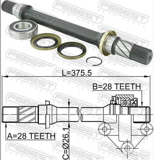 Полуось правая mazda 3