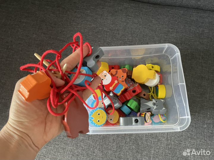 Деревянная шнуровка и другие развивающие игрушки