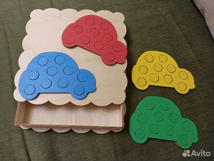 Деревянная мозаика Машины