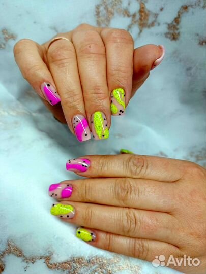 Маникюр гель лак наращивание ногтей на дому