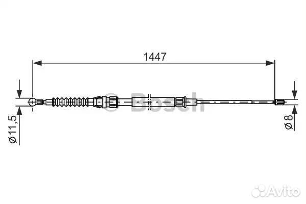 Трос руч.тормоза audi a3 / vw bora, golf iv, new b