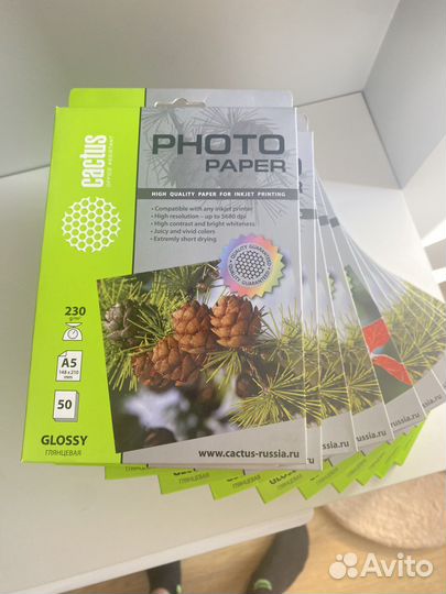 Фотобумага cactus A5 230g/m 50л. Глянец