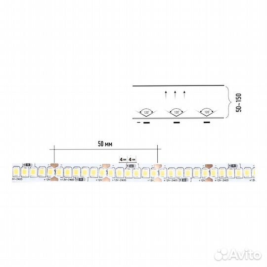 Светодиодная лента Smartbuy 21.6Вт, 12В, 3000K