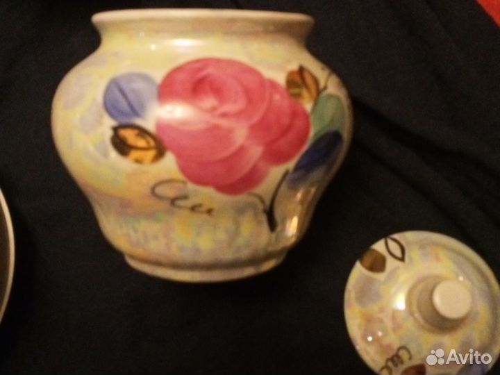 Чайный сервиз СССР дулево роспись с перламутром