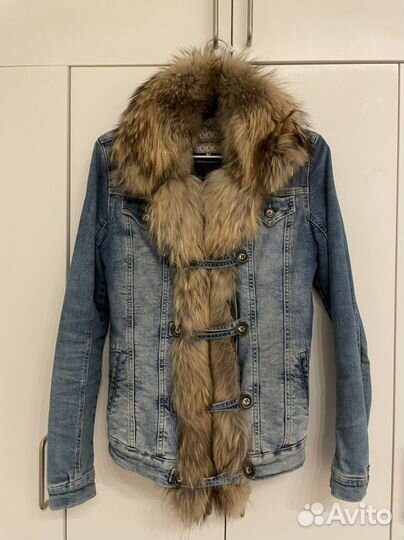 Джинсовая куртка с мехом valentin yudashkin