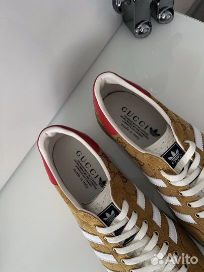 Кеды Adidas x Gucci Original GG Beige бежевые