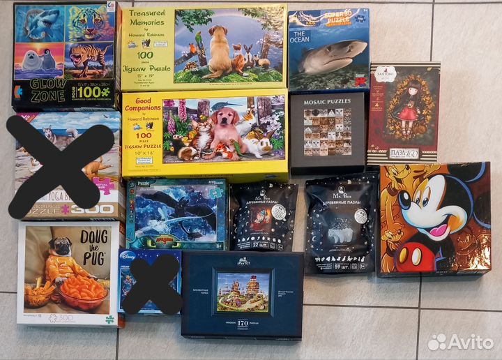Пазлы разных фирм 60- 1500 шт