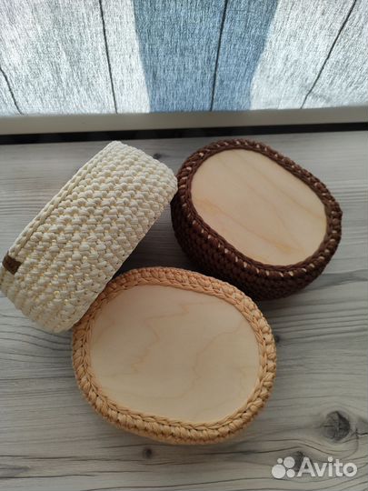 Корзина для хранения вязаная