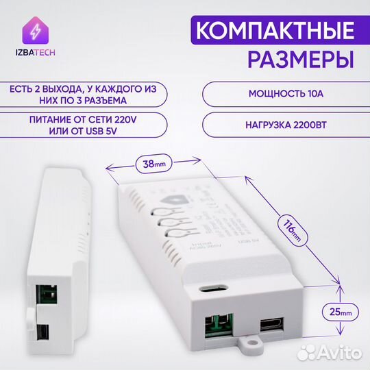 Умные реле Wi-fi+RF на 2 группы для Алисы