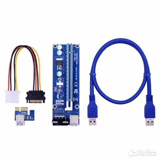 Райзер для видеокарты PCIe, 6pin, ver 006C