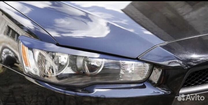 Реснички на фары mitsubishi lancer 10