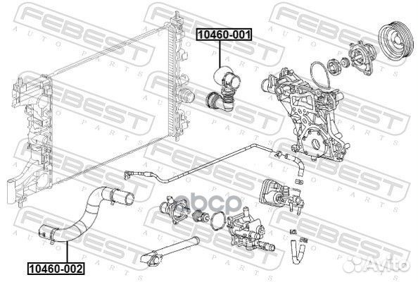 Патрубок системы охлаждения 10460-001 Febest