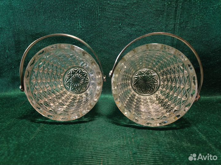 Конфетница сахарница хрусталь 2 штуки СССР