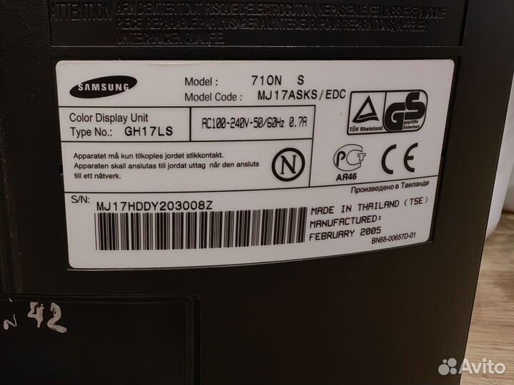 Монитор Samsung 710N на запчасти