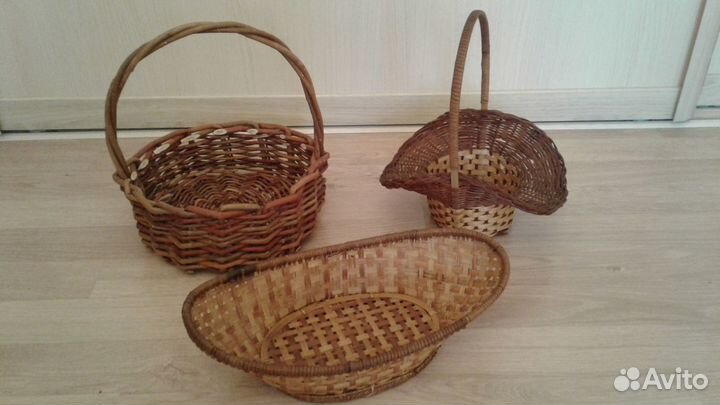 3 корзины плетеные для творчества, для фруктов