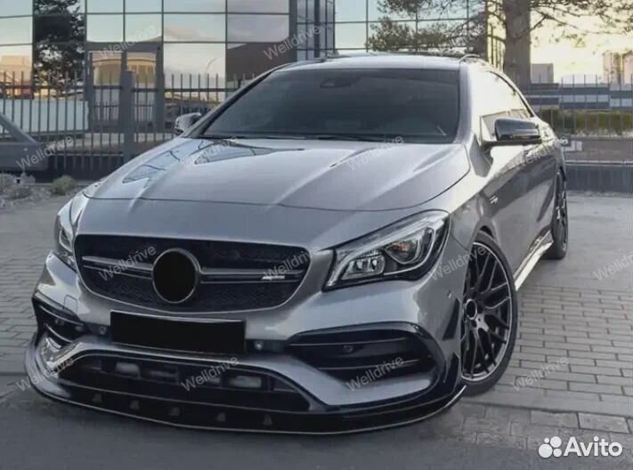 Губа передняя Mercedes CLA C117 X117 рест AMG