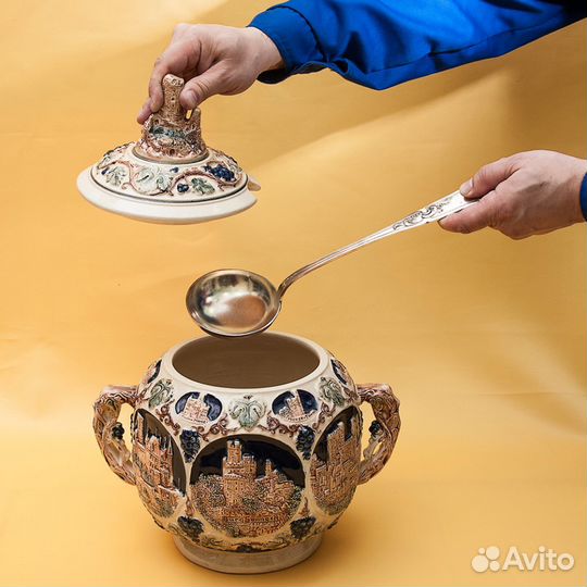 Крюшонница - Горшок для Глинтвейна + 4-е кружки