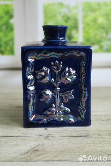 Ваза кобальт фарфор Бронницы СССР