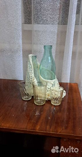 Бутылки молочные СССР и стаканы из ссср, раритет