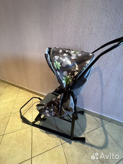 Детские санки коляска с колесами