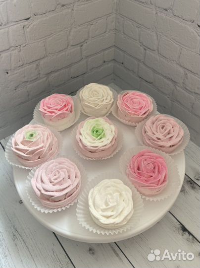 Домашний зефир, цветок в колбе, зефир в рожках