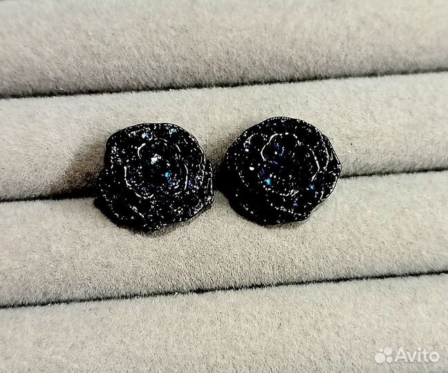 Серьги винтаж с сапфиром