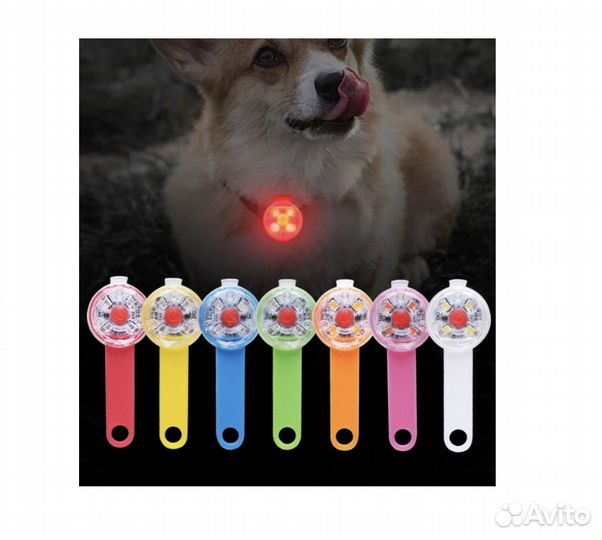 Подвесной светящийся брелок на ошейник собак