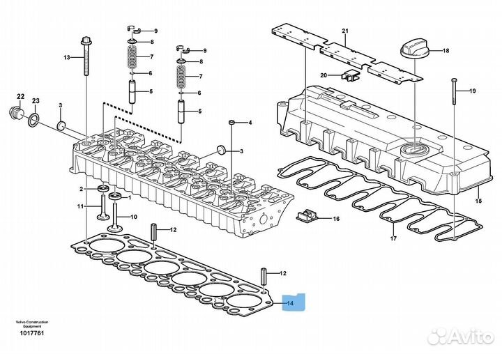 Прокладка ГБЦ (3 метки) Volvo VOE 20405902