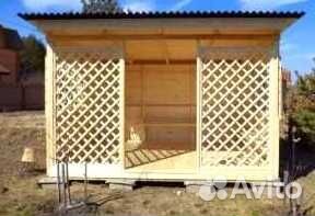 Беседка с односкатной крышей