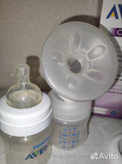 Молокоотсос avent ручной+бутылочка