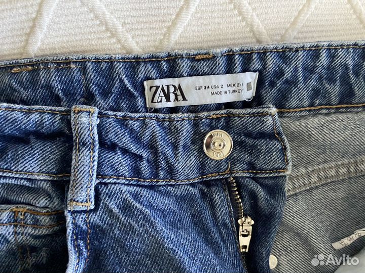 Джинсы zara 34 широкие