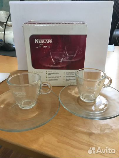 Кофейные чашки с блюдцами 100 мл. nescafe alegria