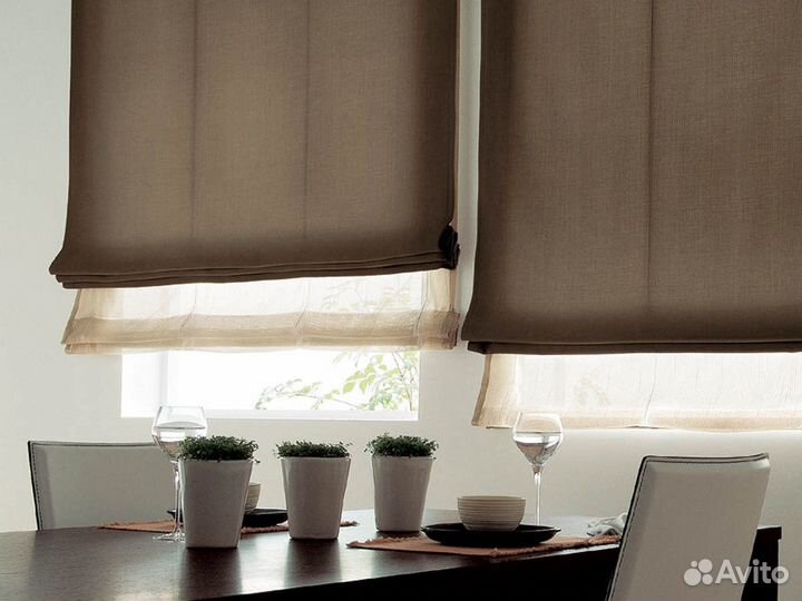 Двойные римские шторы на заказ