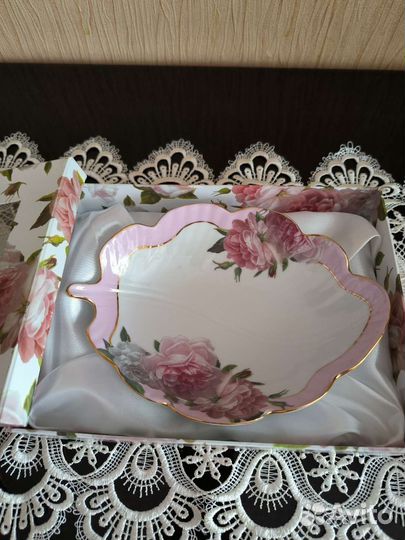 Блюдо-листок Розовая роза