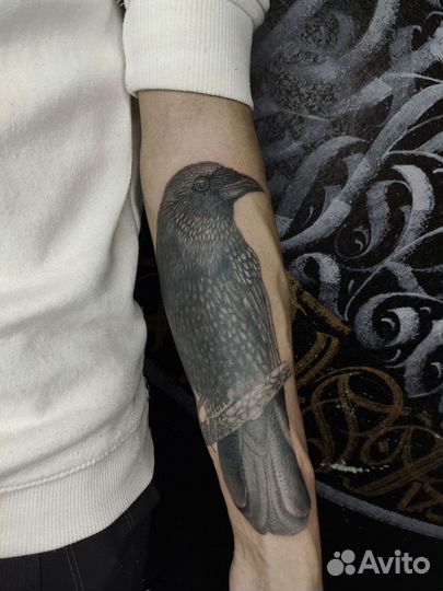 Модель на цветную татуировку